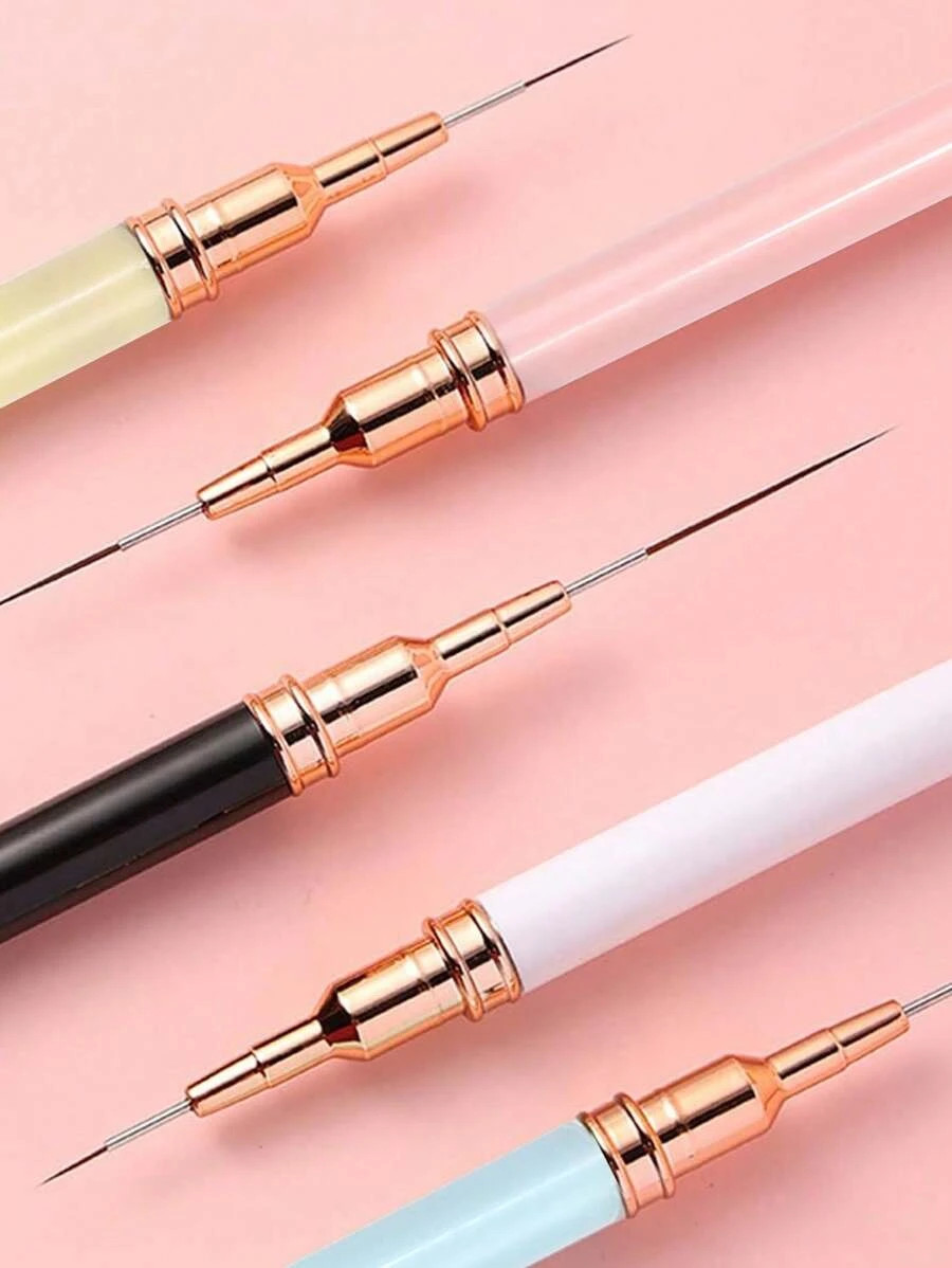 5pcs Nail Art Liner Brush Set UV Gel Painting Fine Line Design Tools