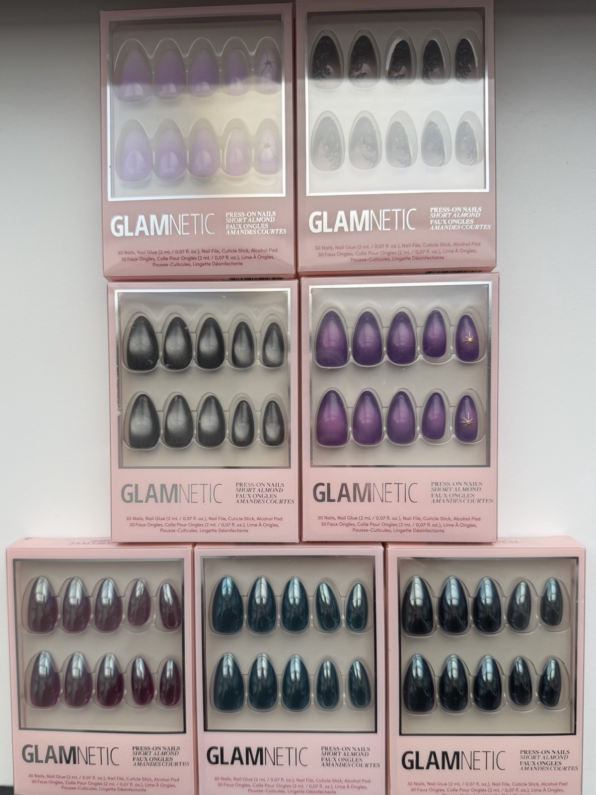 Glamnetic Press-On Nails Partials Short Almond Multicolor, Glue Included