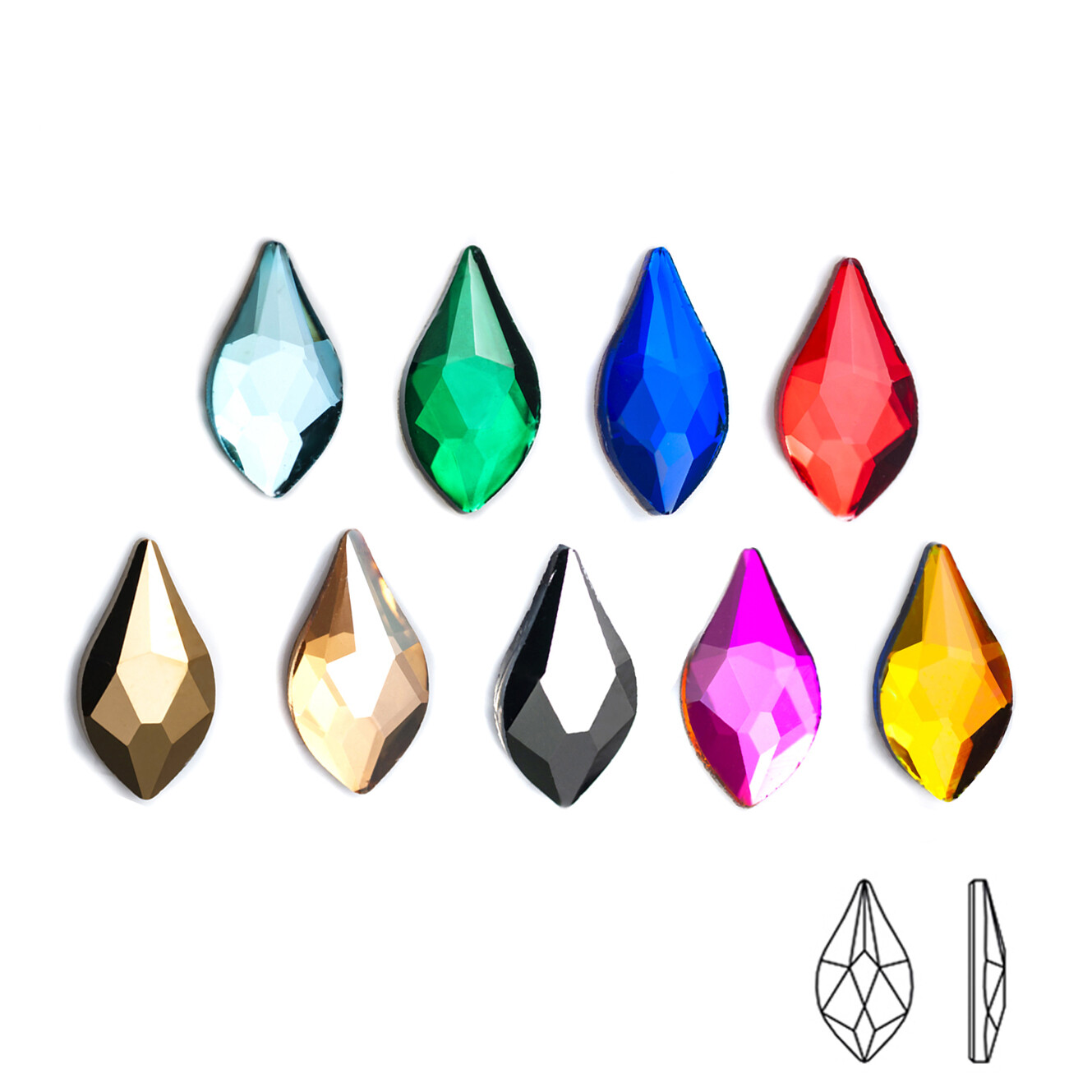 Strass Nail Art Rhinestones Mini Flame Colorful Stones Non Hotfix Crystal Gems