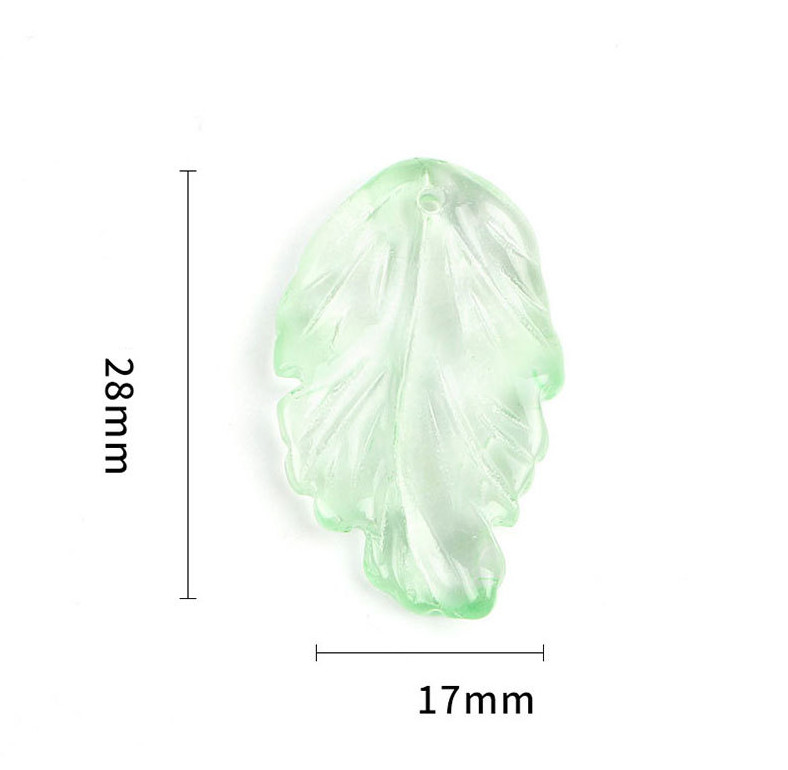 28mm Czech glass bead 6pcs Czech glass leaf beads 1.4mm Hole iridescent NH17