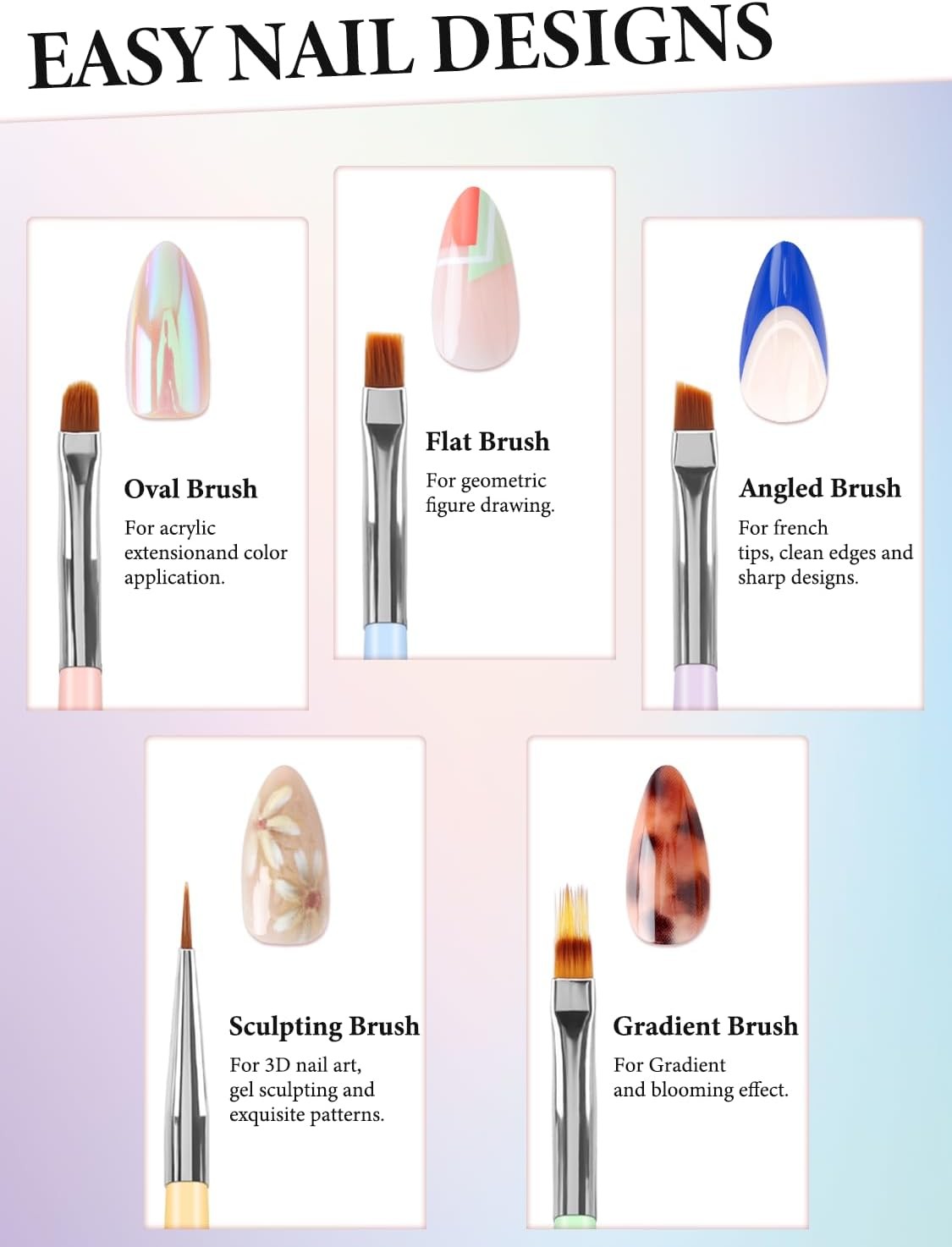 Nail Art Brushes Set, Nail Dotting Tools, French Tip Tool, Nail Art