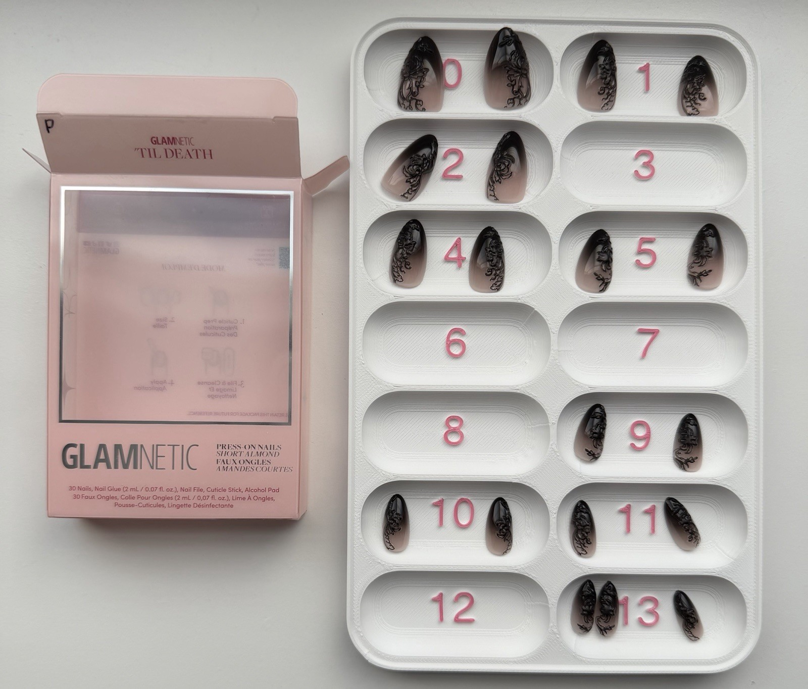 Glamnetic Press-On Nails Partials Short Almond Multicolor, Glue Included