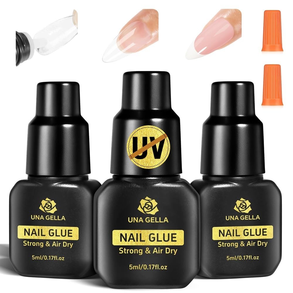 Professional Press-On Nail Glue Set – Fast Drying 5ML x 3 for Home Use