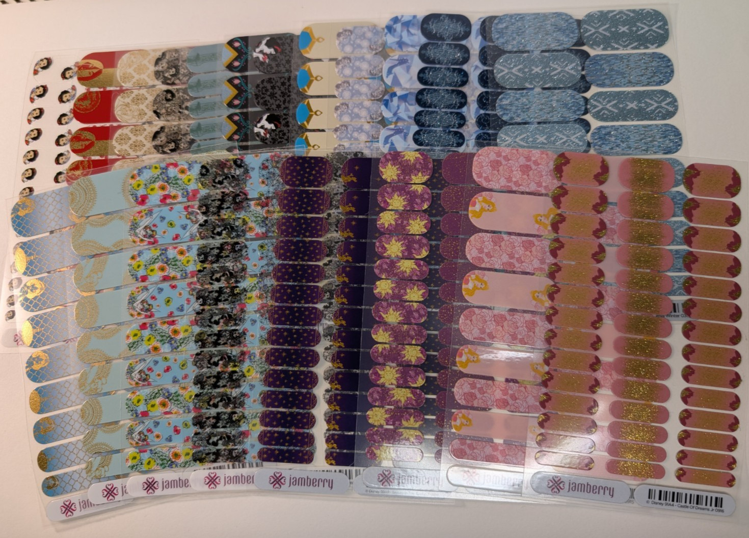 Jamberry Nail Wraps Full Sheets – Disney Princesses Colorful – Lot of 20