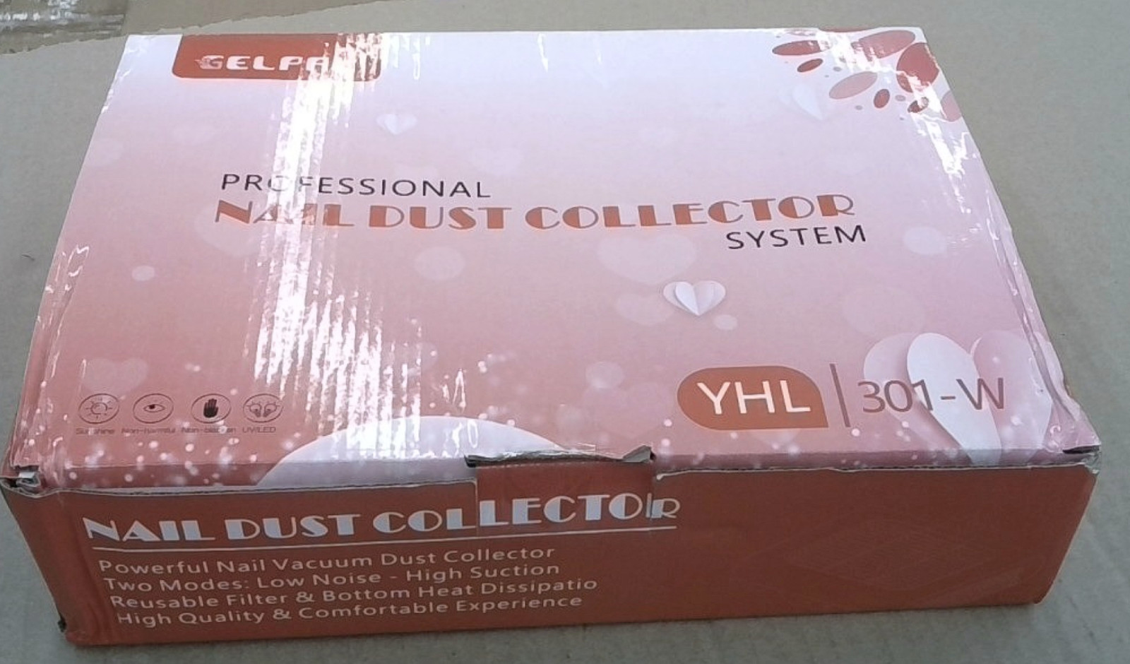GELPAL Professional Nail Dust Collector 80W Strong Suction Power 301-W