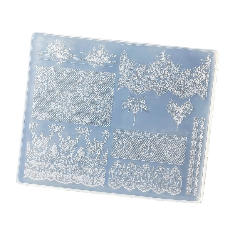 Professional Silicone Nail Art Template for Intricate 3D Lace Manicure Designs