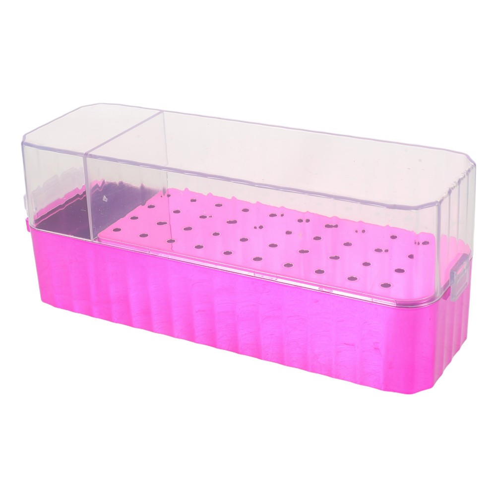 Rosy Nail Drill Bit Storage Case with Clear Lid and Compact Space Saving Design
