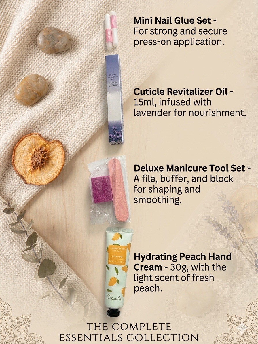 SADOER Press-On Nails and Face Mask Nail Care Set Full Size Vitamin C Hydrating