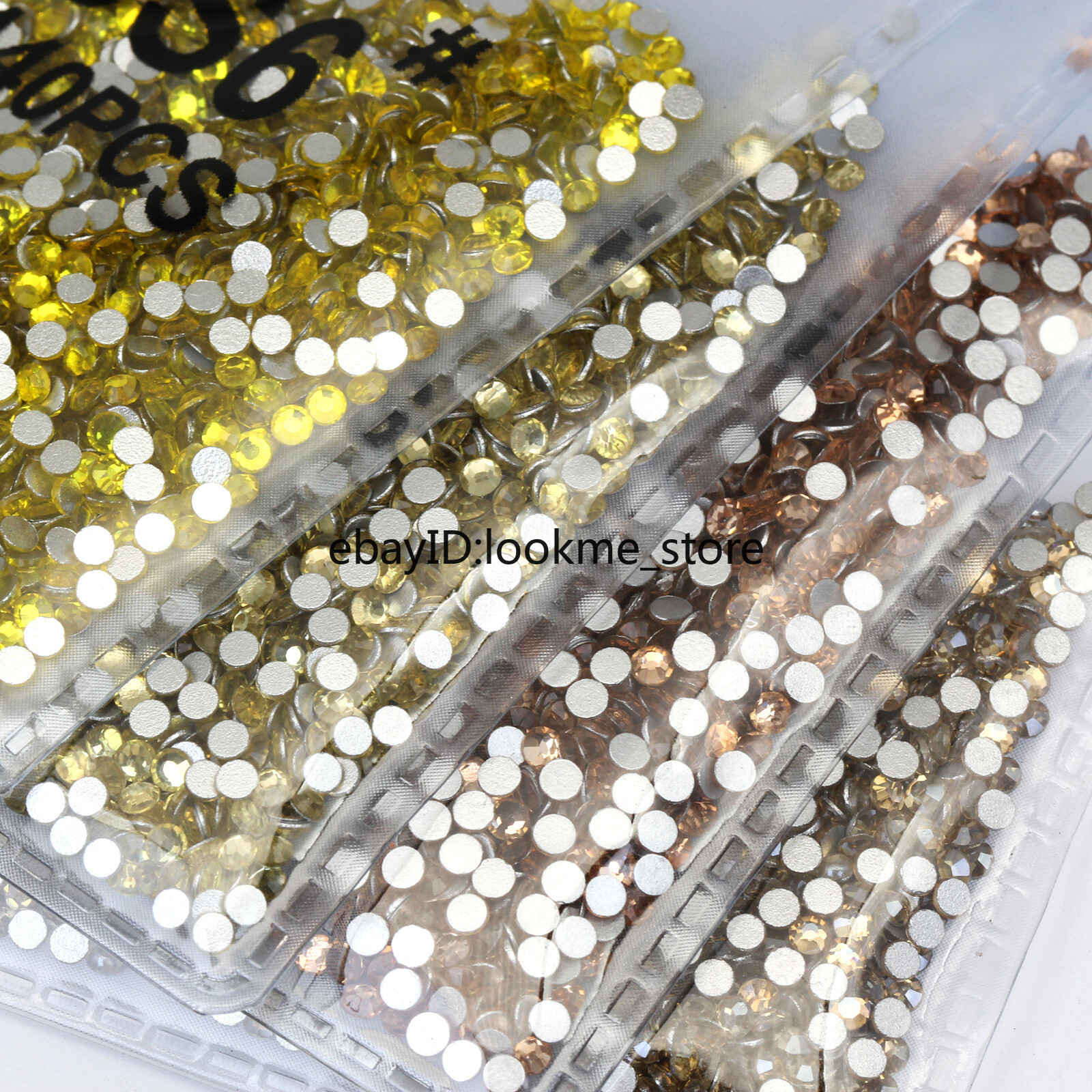1440pcs 2 mm (ss6) Crystal Glass Rhinestones Flatback Gems Nail Art Crafts Decor
