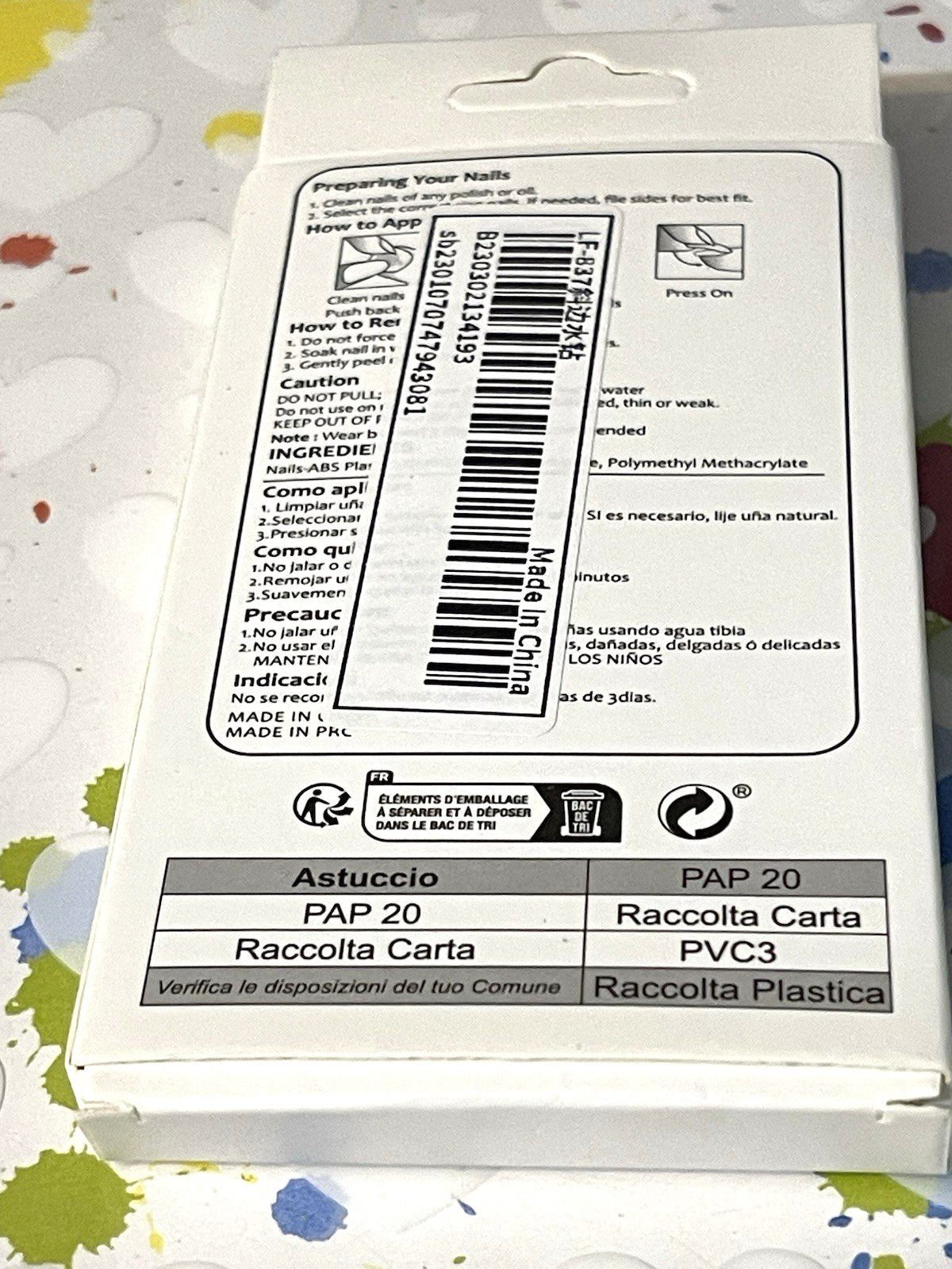 For Wonderful Nail Collection NUDE with BLACK & WHITE FRENCH Fake Toe Nails *NIB