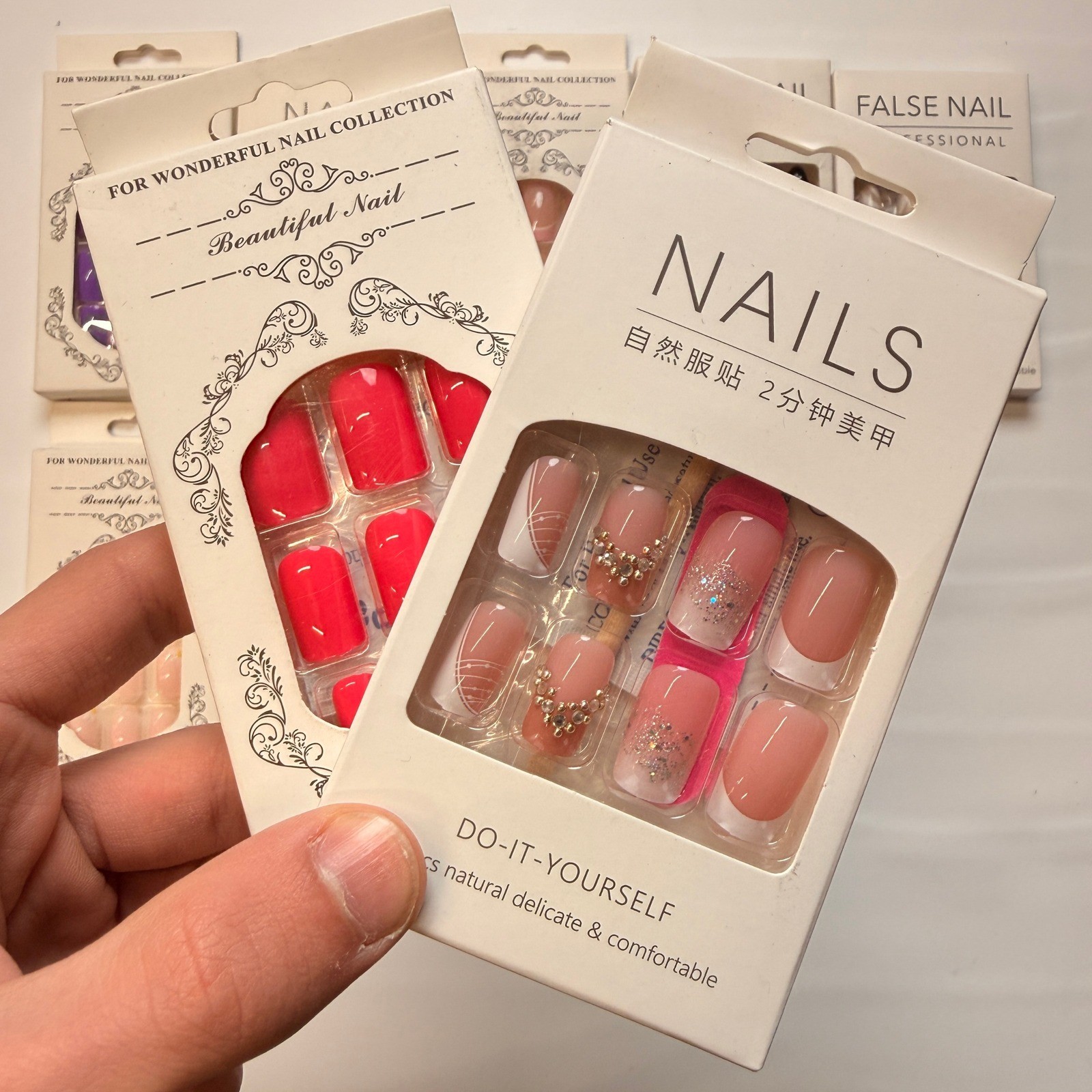 Lot of 10 Pack of 24 New False Press On Nails Assorted Designs and Colors №N3