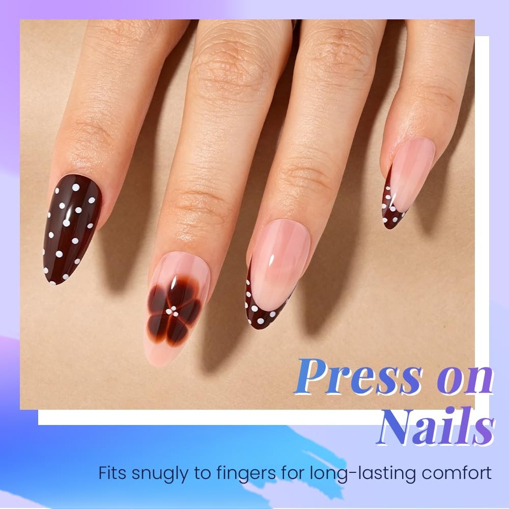 evpct Short Almond Nude Pink French Tip Nails