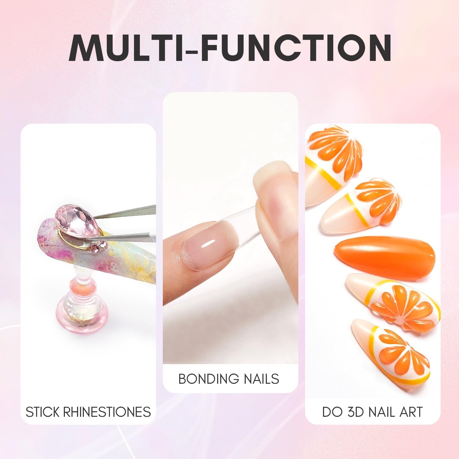 Multifunctional Gel Nail Glue: Strong Hold for Press-Ons & Decorative Nail Art
