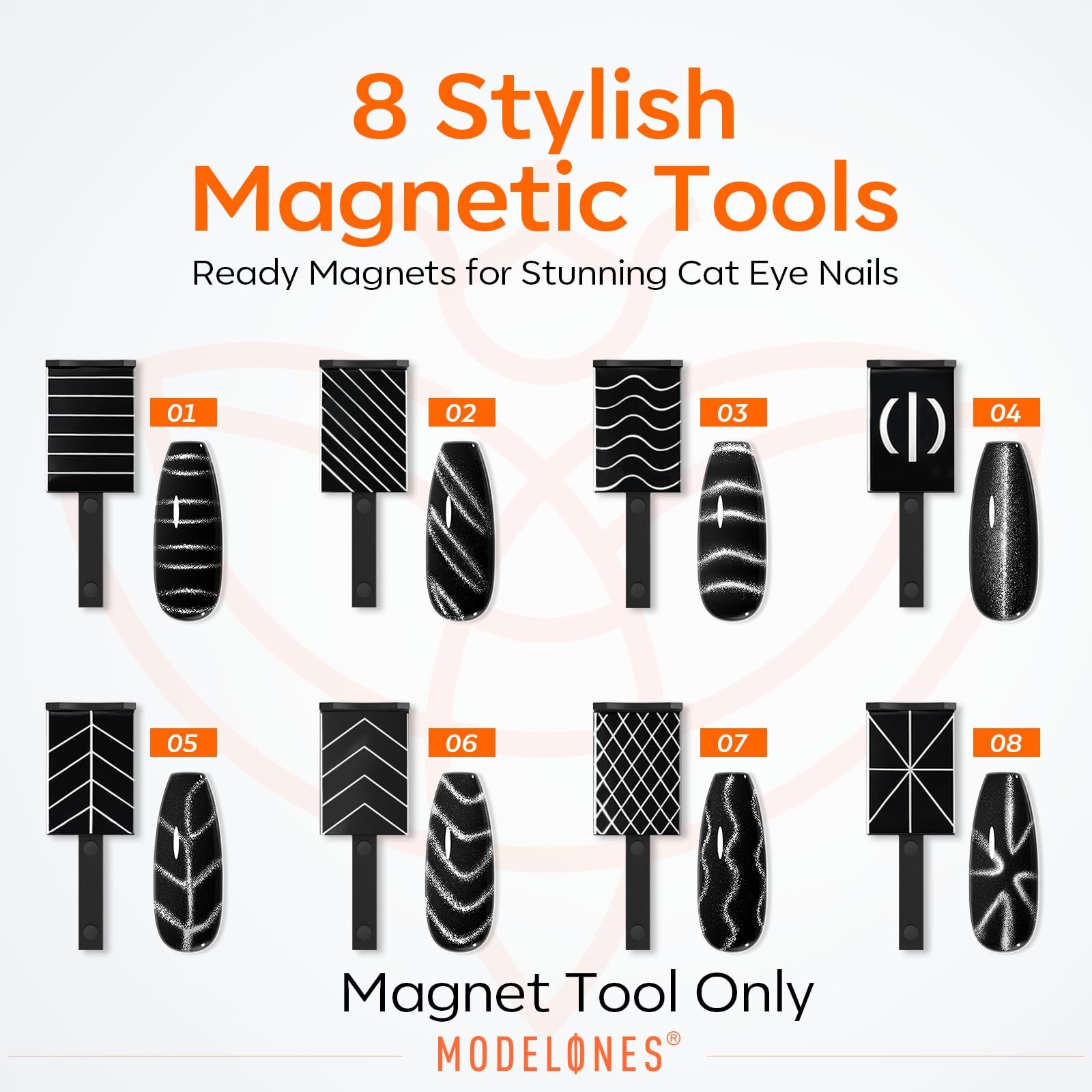 Cat Eye Magnet Set, 15PCS Multi-Shape Nail Magnet for Cateye Gel Polish, Hear…