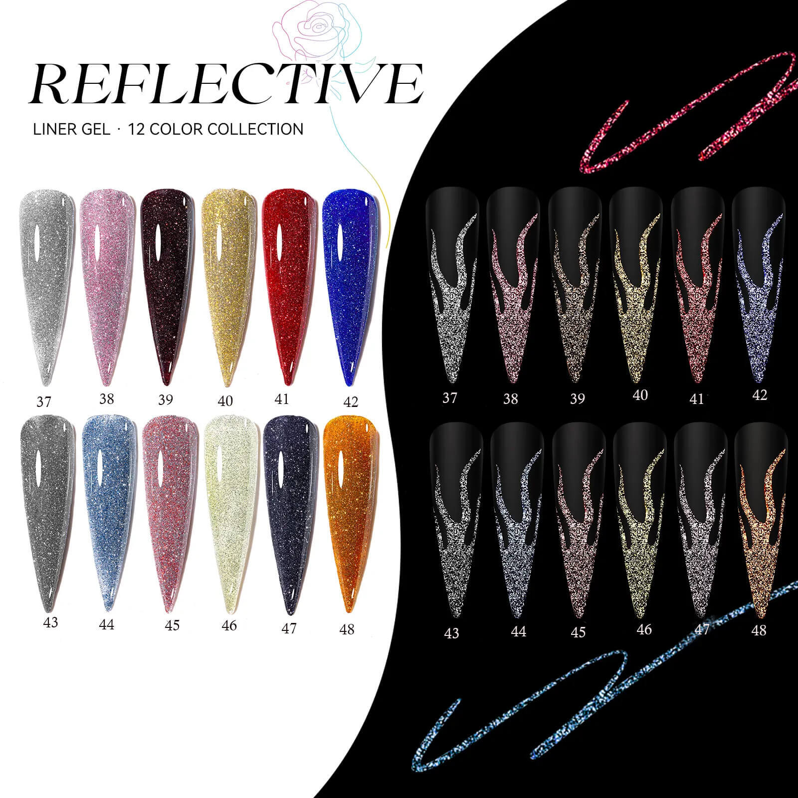 Vanfa Gel art Liner – Drawing Striper Gel Nail Polish Metallic Silver Mirror gel