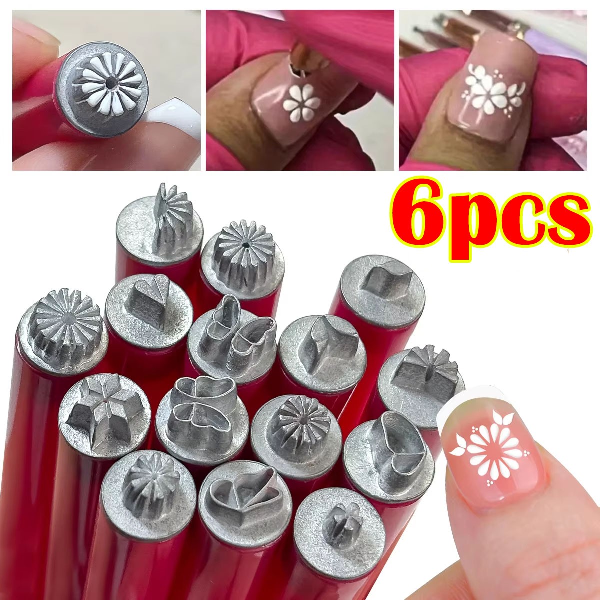 6PCS DIY Nail Nail Art Stamp Pen Set Art Dotting Tools Set for Girls Women