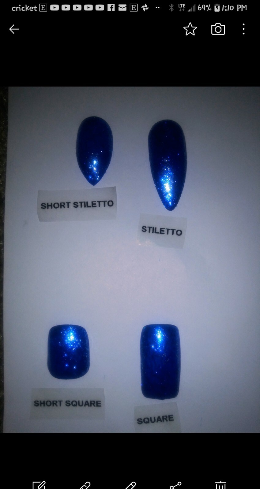 Neon Rainbow ombre bling nails w/ crystals Gel Press On jelly nails full set