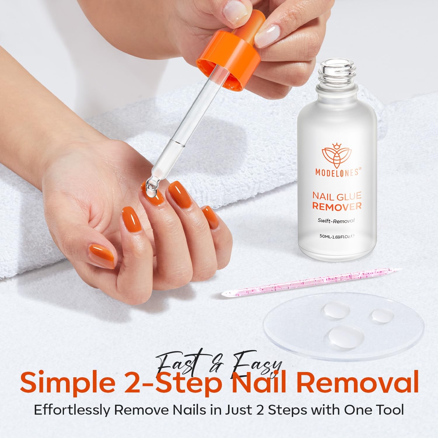Modelones 50 ML Nail Glue Remover for Base Coat 1.69 Fl Oz (Pack of 1), Clear