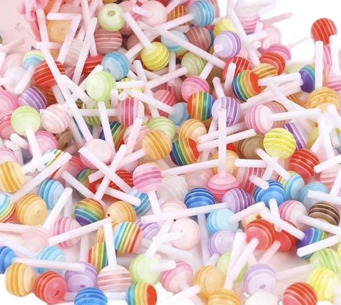42 pcs Lollipop Nail Art Charms Resin Acrylic Accessories Brand New