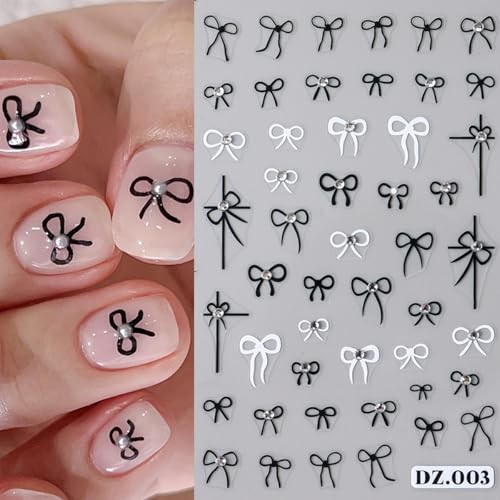 6 Sheets Rhinestones Bow Nail Stickers for 3D Self-Adhesive Bow Nail Stickers-5