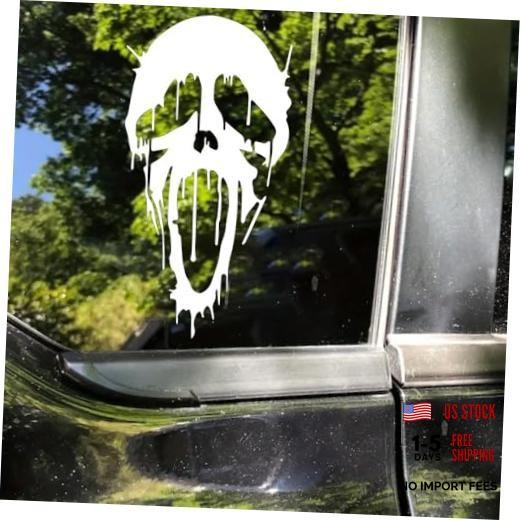 2pcs Ghost Horror Stickers, 3.74″x7.09″, Suitable for Car Windows, White