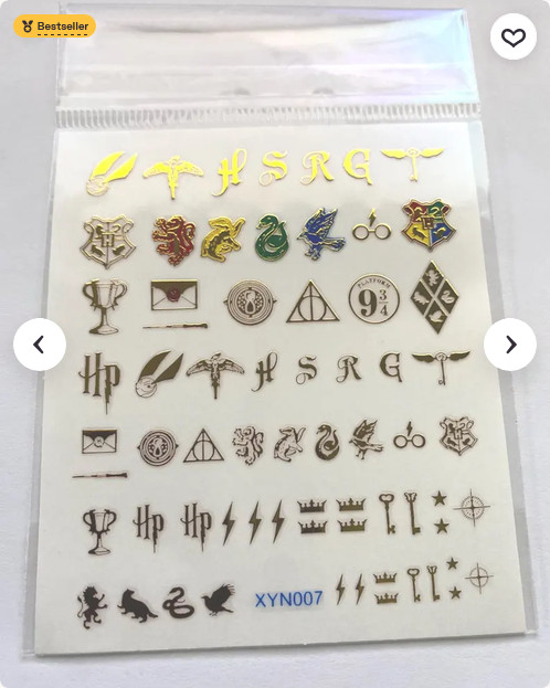 Set Of 3D Harry Potter Nail Stickers Character Themed Nail Art Stickers