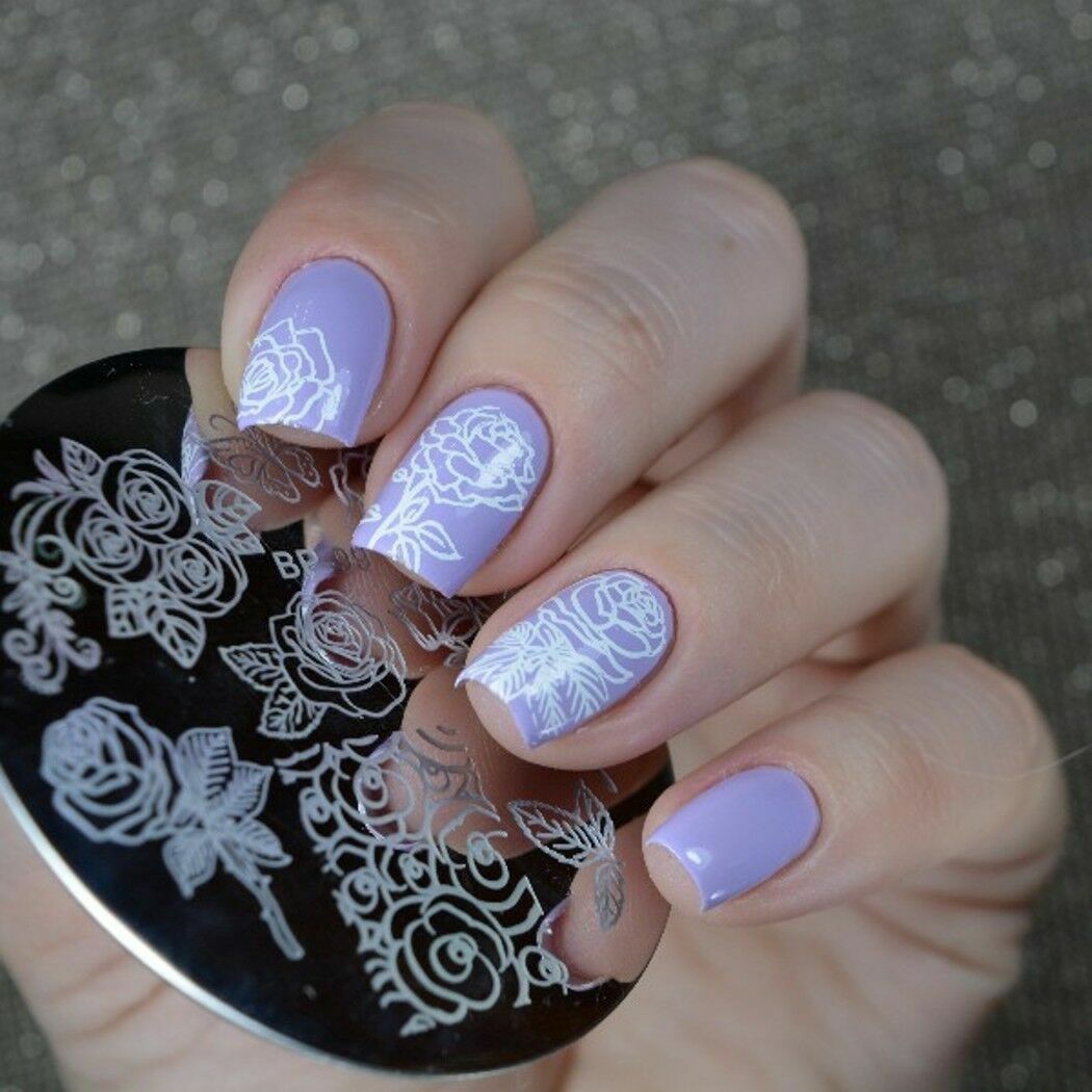 Nail Art Stamp Template Butterfly Flower Design DIY Manicure Image Plate BP-99