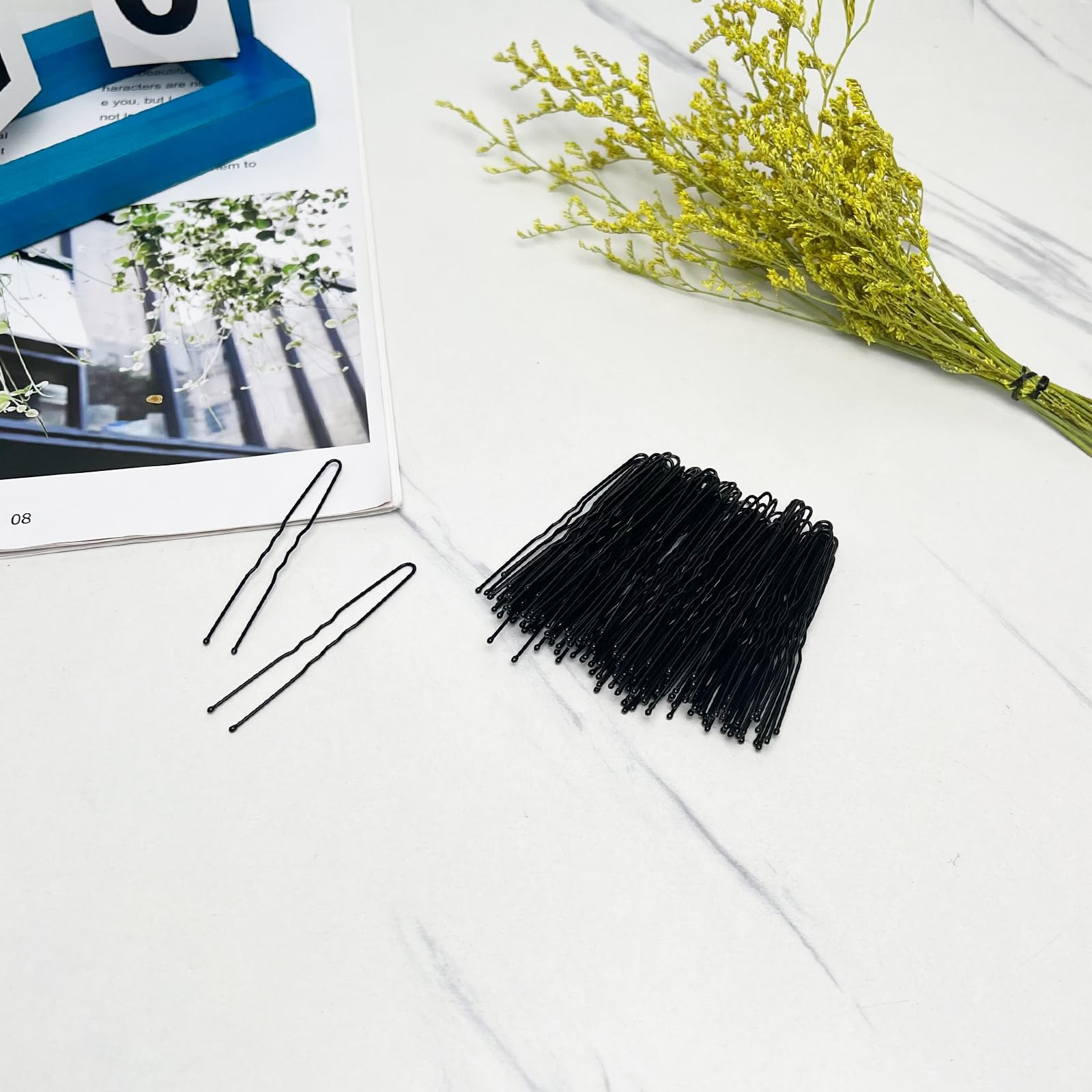 100 Pack Durable U-Shaped Hair Pins for Women’s Thick Hair, Classic Black