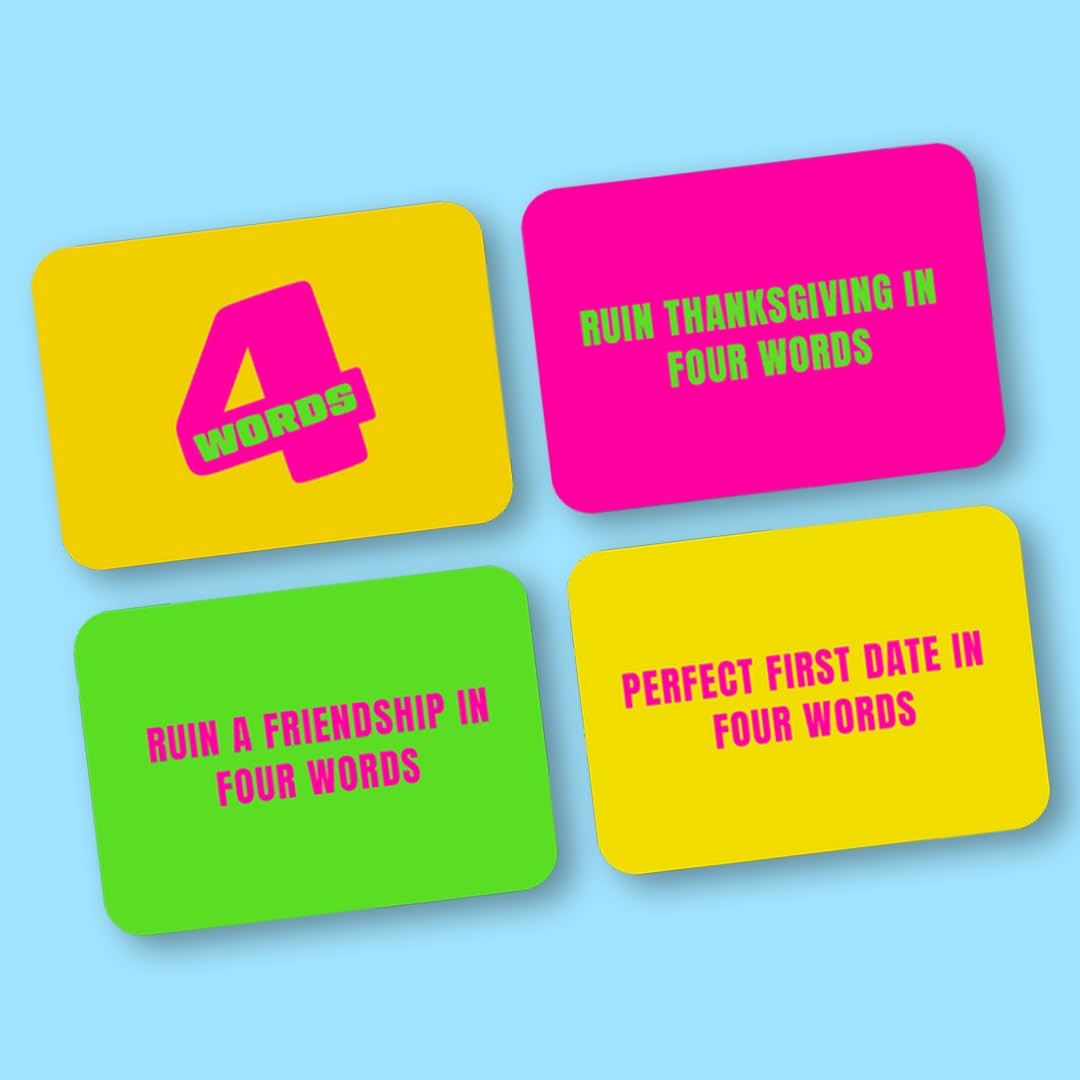 4 Words Party Game – Creative Word Play for 4.3 x 3 x 0.1 inches, Multicolor