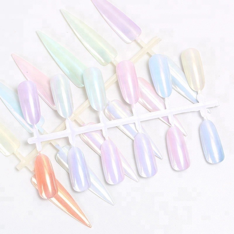 AURORA CANDY PINK Chrome Unicorn Nail Powder Mermaid AB MIRROR Effect RAINBOW