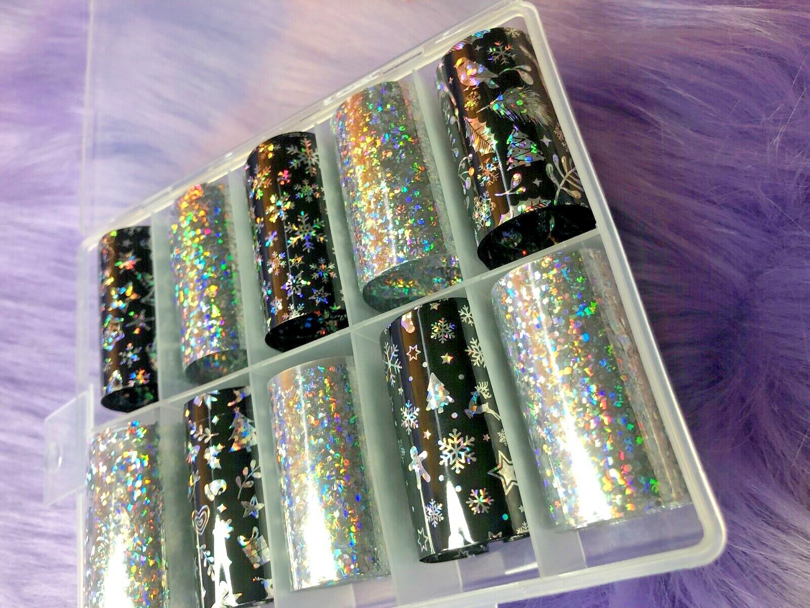 Nail Foil Transfer Decals – New – Black & White Winter – Transfer Foils