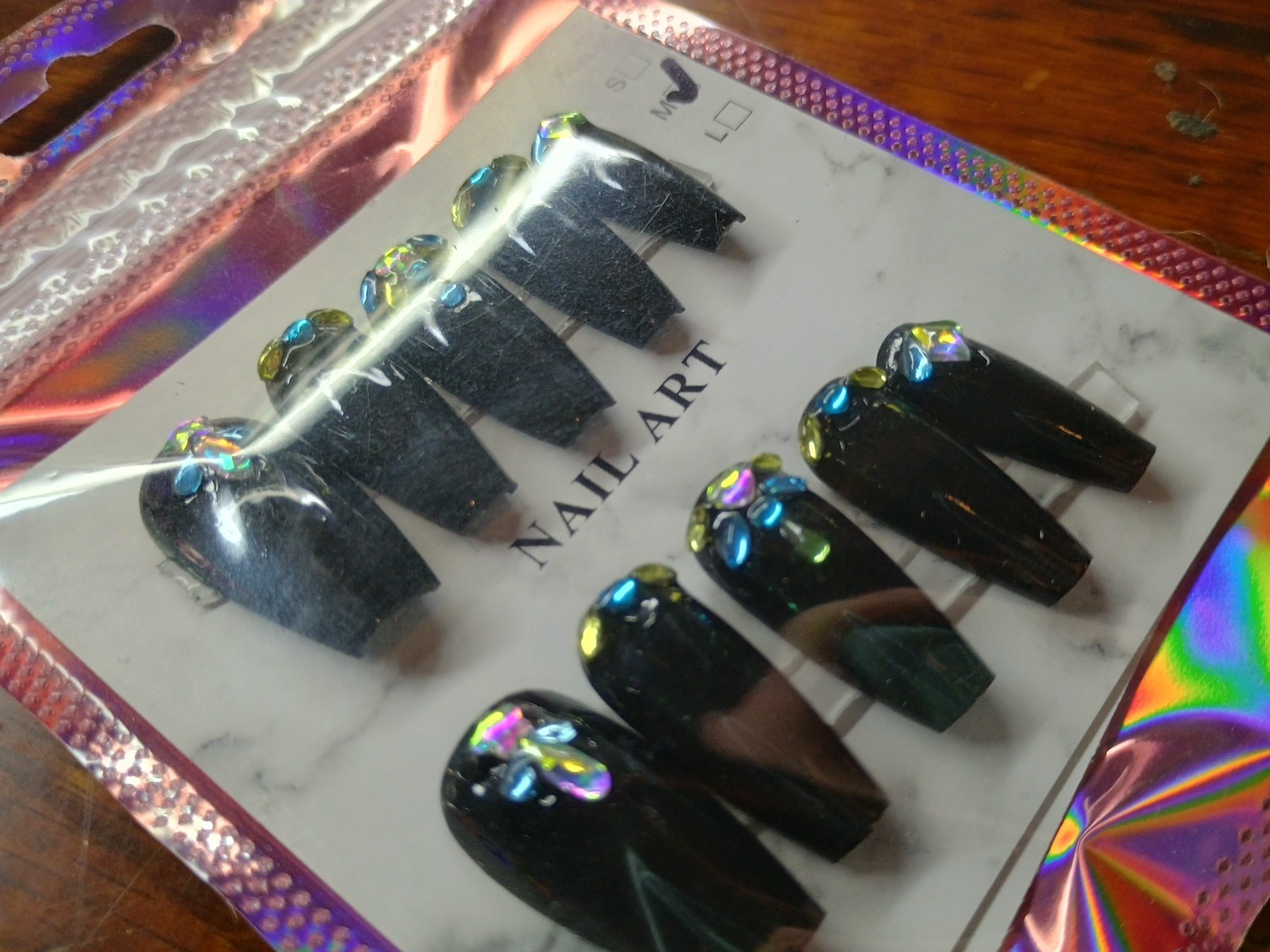 Hand Painted Press On Nails Size Medium Length Medium Comes With Nail Glue