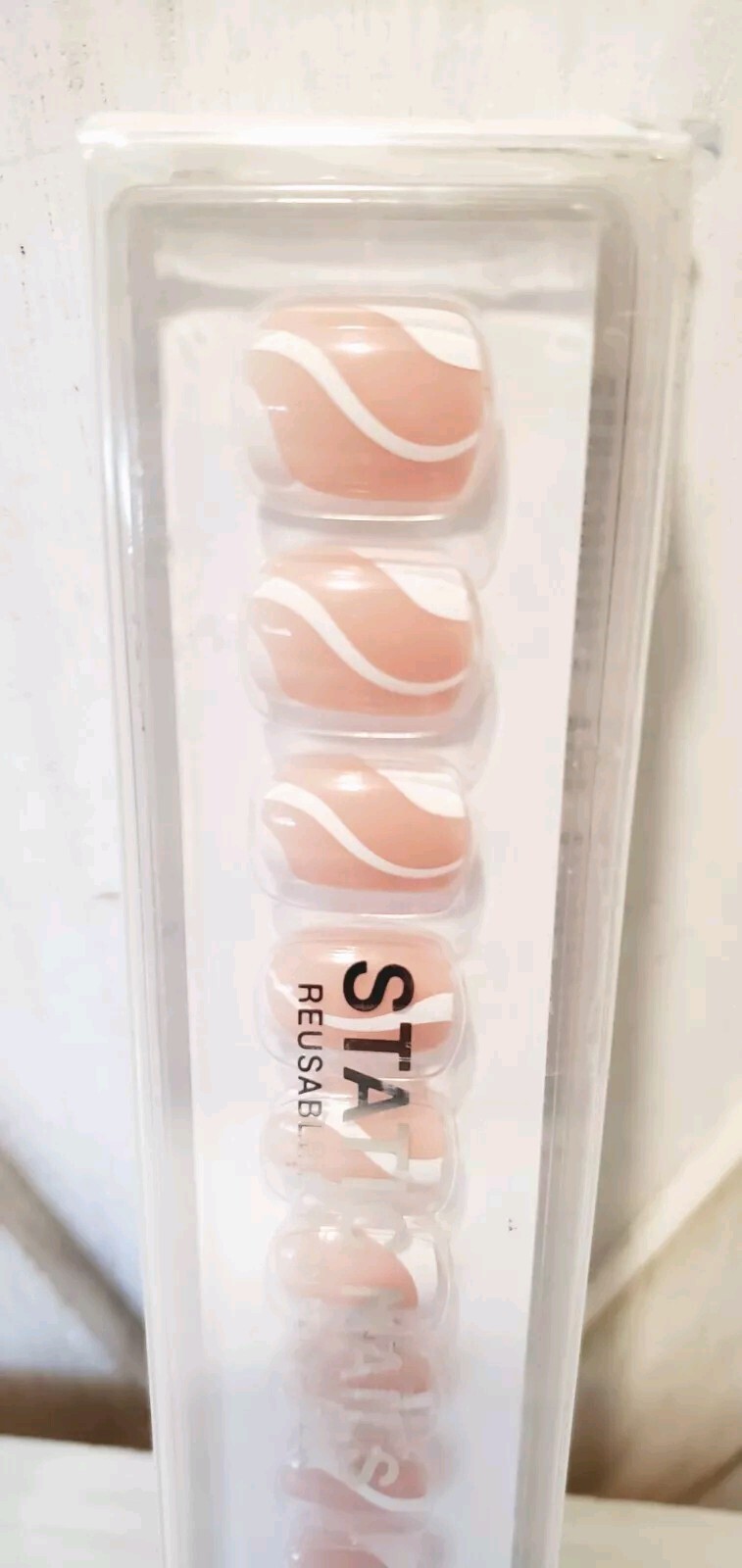 Static Nails NUDE SWAY Square Reusable Pop-On Manicures NEW