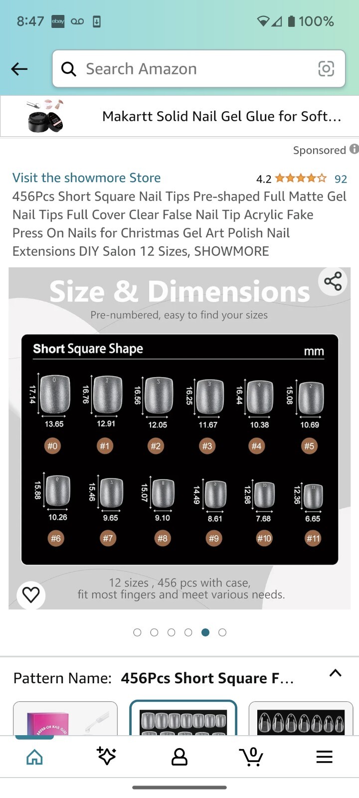 Showmore Soft Gel Nail Tips 456 Count 12 Sizes New