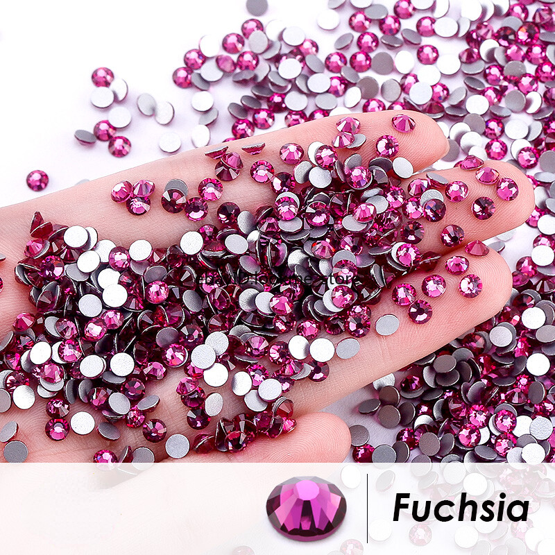 Red Siam Crystal Flat Back Rhinestones Glitter Glass Gems Nail Art Decor Beads