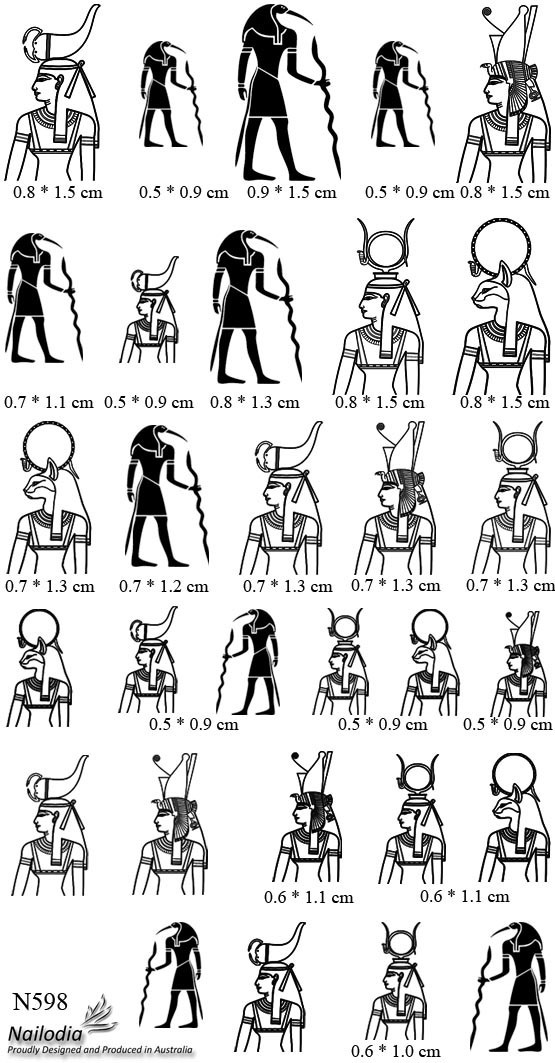 Ancient Egyptian Gods Collection Nail Art Decal Sticker Water Transfer Slider