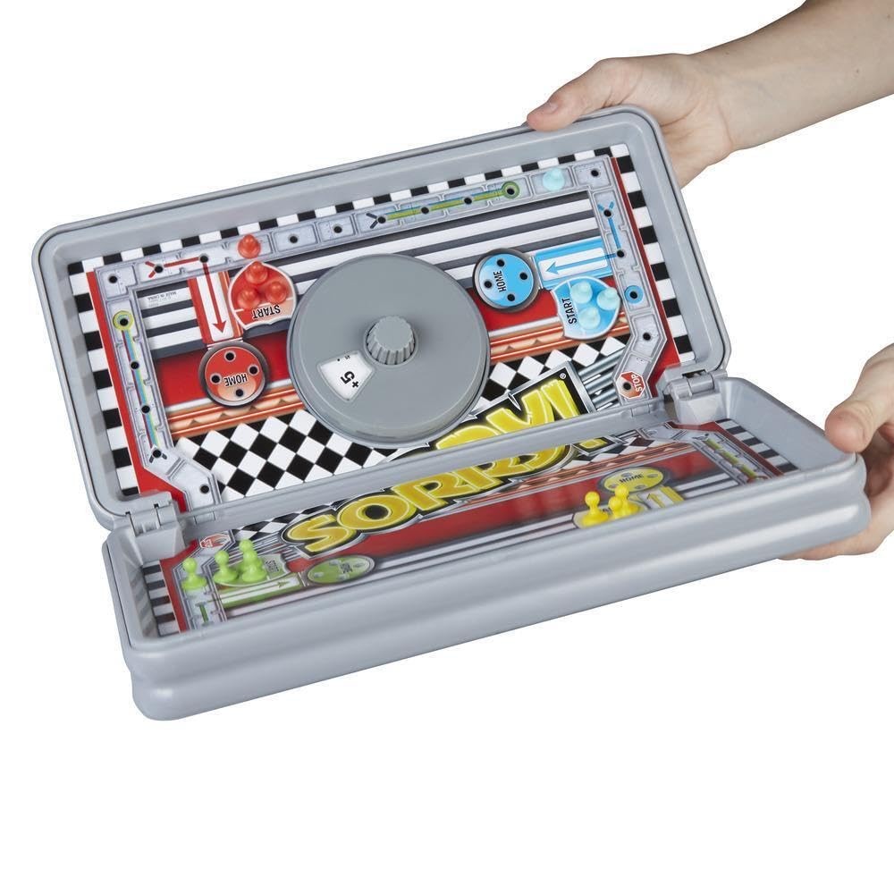 Sorry! Classic Hasbro Game Road Trip Travel Edition Medium, Red, White, Blue