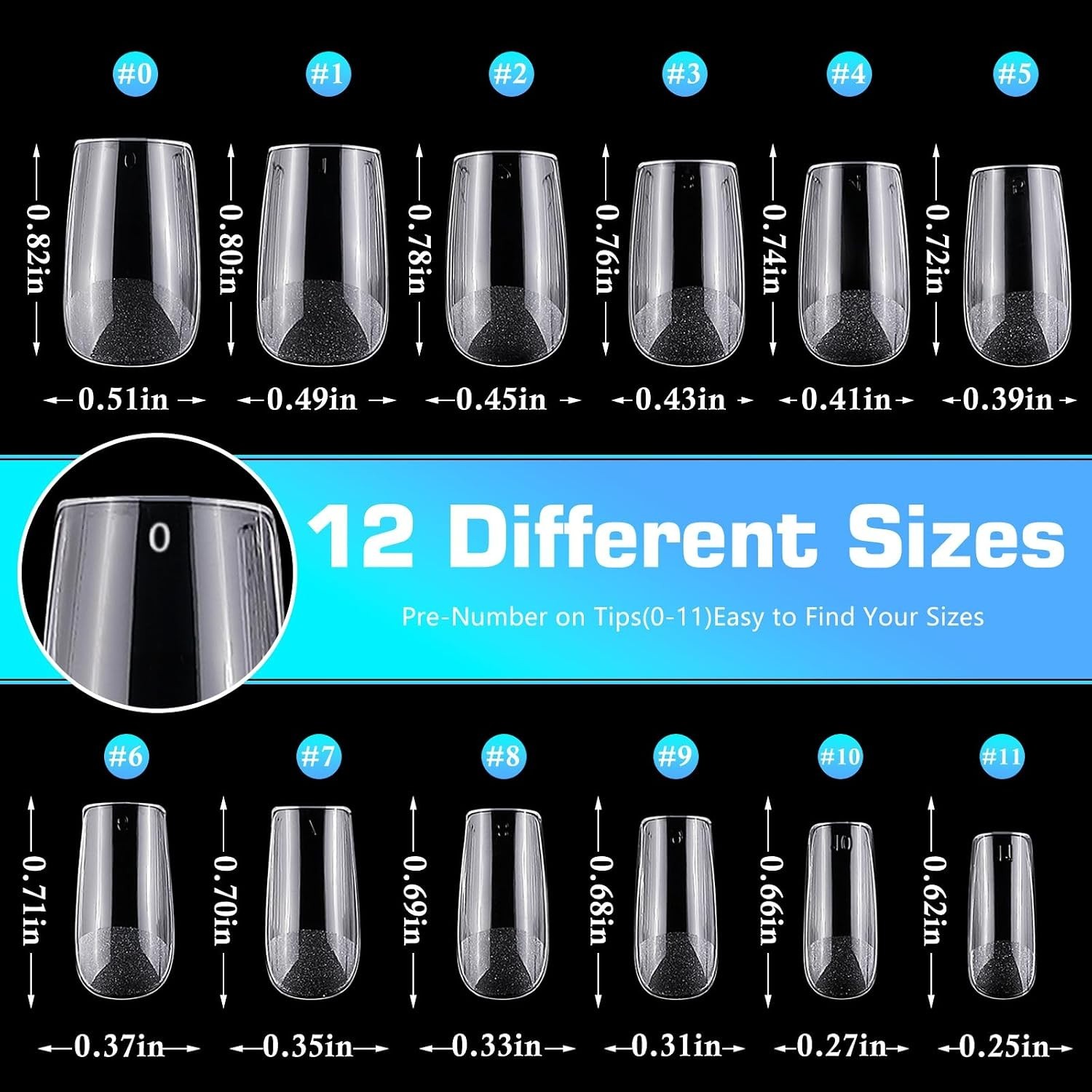 240Pc Square Gel Nail Tips Short Fake Nails Clear Press on Nails Acrylic Nails