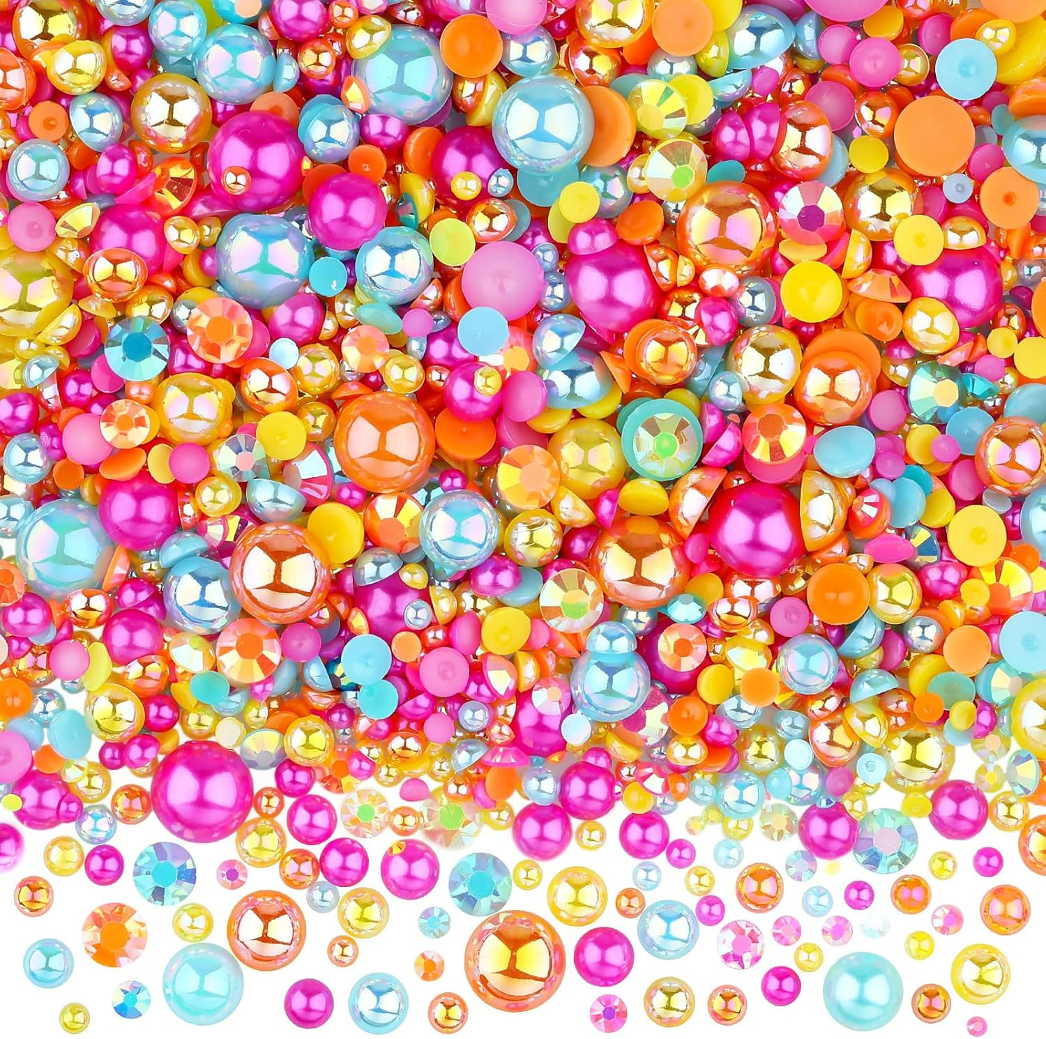 3900+ Pcs Rhinestones and Pearls Kit, 2-10Mm Flatback Gems for Nail Art, Tumbler