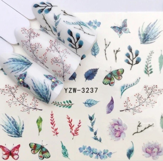 Flower, Floral Nail Art Water Decals DIY Nail Wraps.(Group 2)