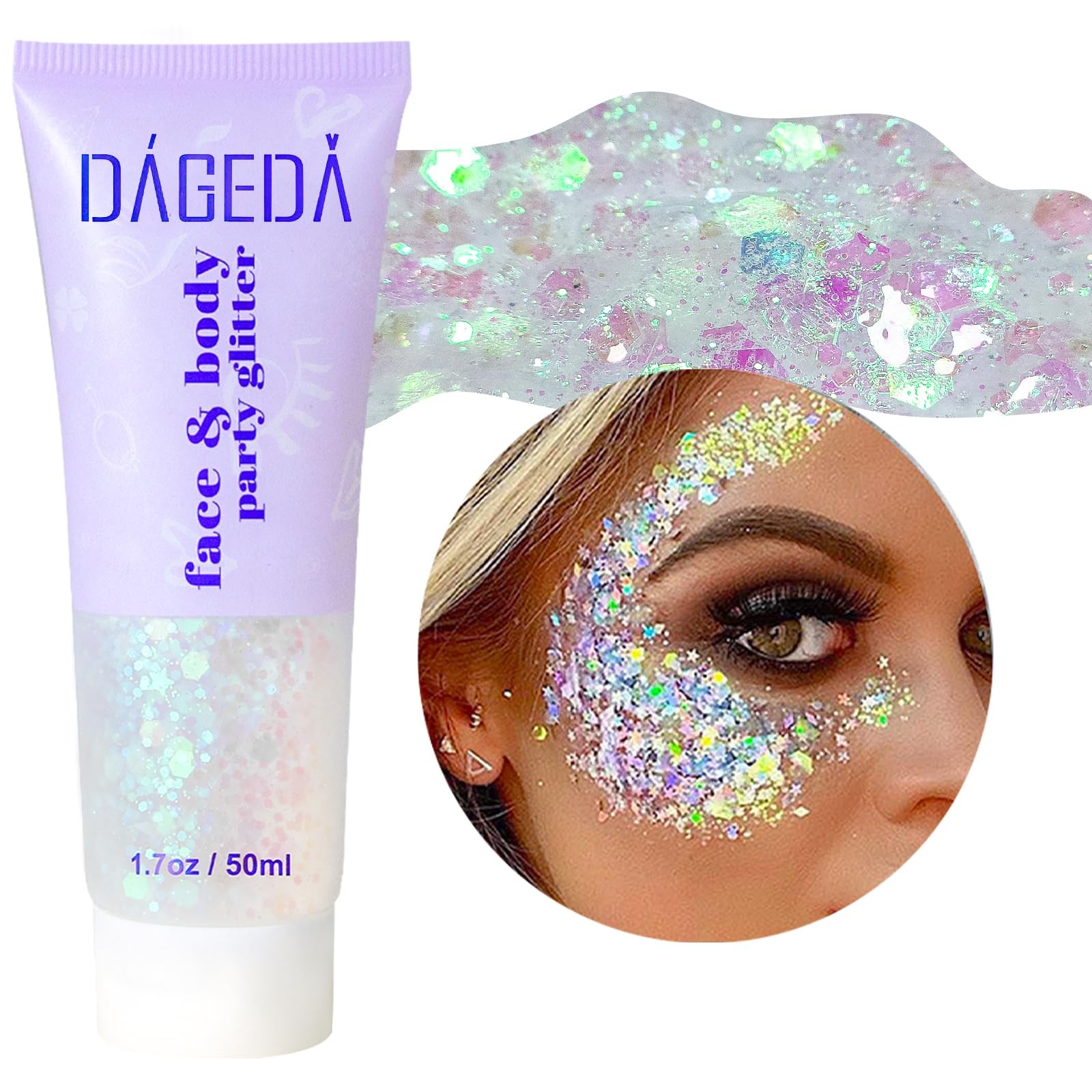 Body Glitter Gel, Face Glitter Body Gel Sequins Shimmer Liquid Eyeshadow, Chu…
