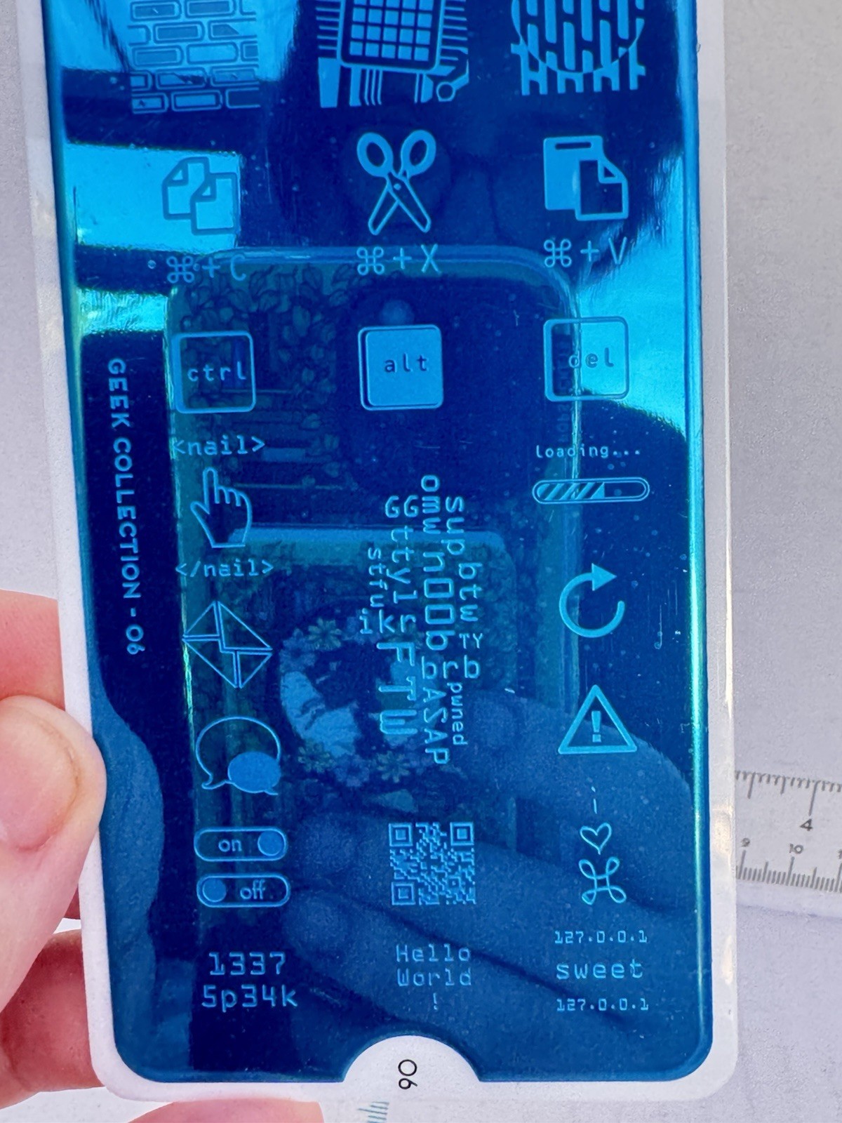 MoYou London Geek Collection 06 Nail Art Stamping Plate Tech Keyboard Sleeve