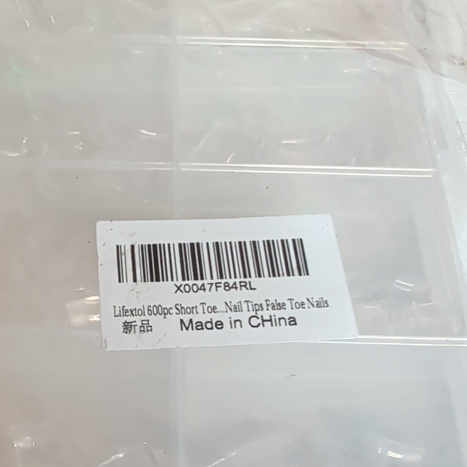 Lifextol Short Clear Square Artificial Toe Nail Tips Plastic Natural
