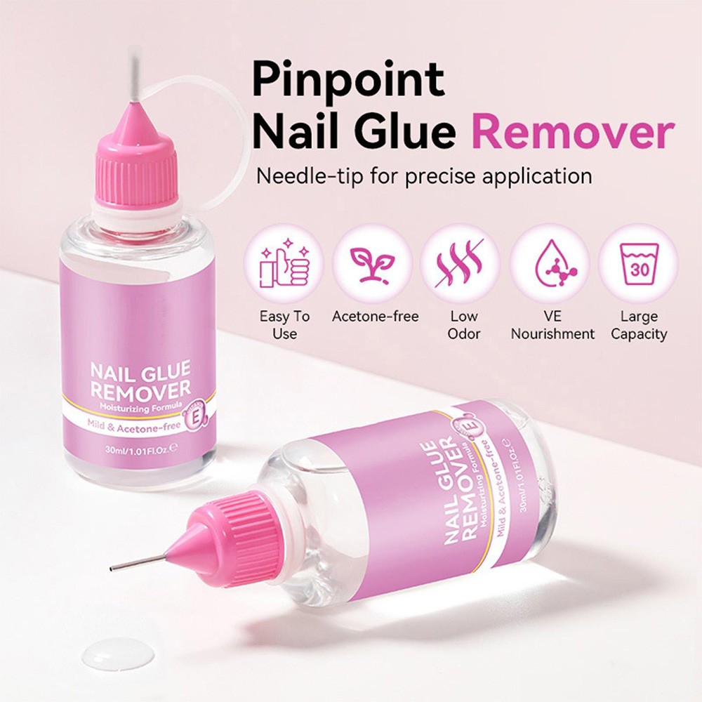 Nail Glue Remover Glue Off For False Nails, Press On Nails Glue Remover 30ml