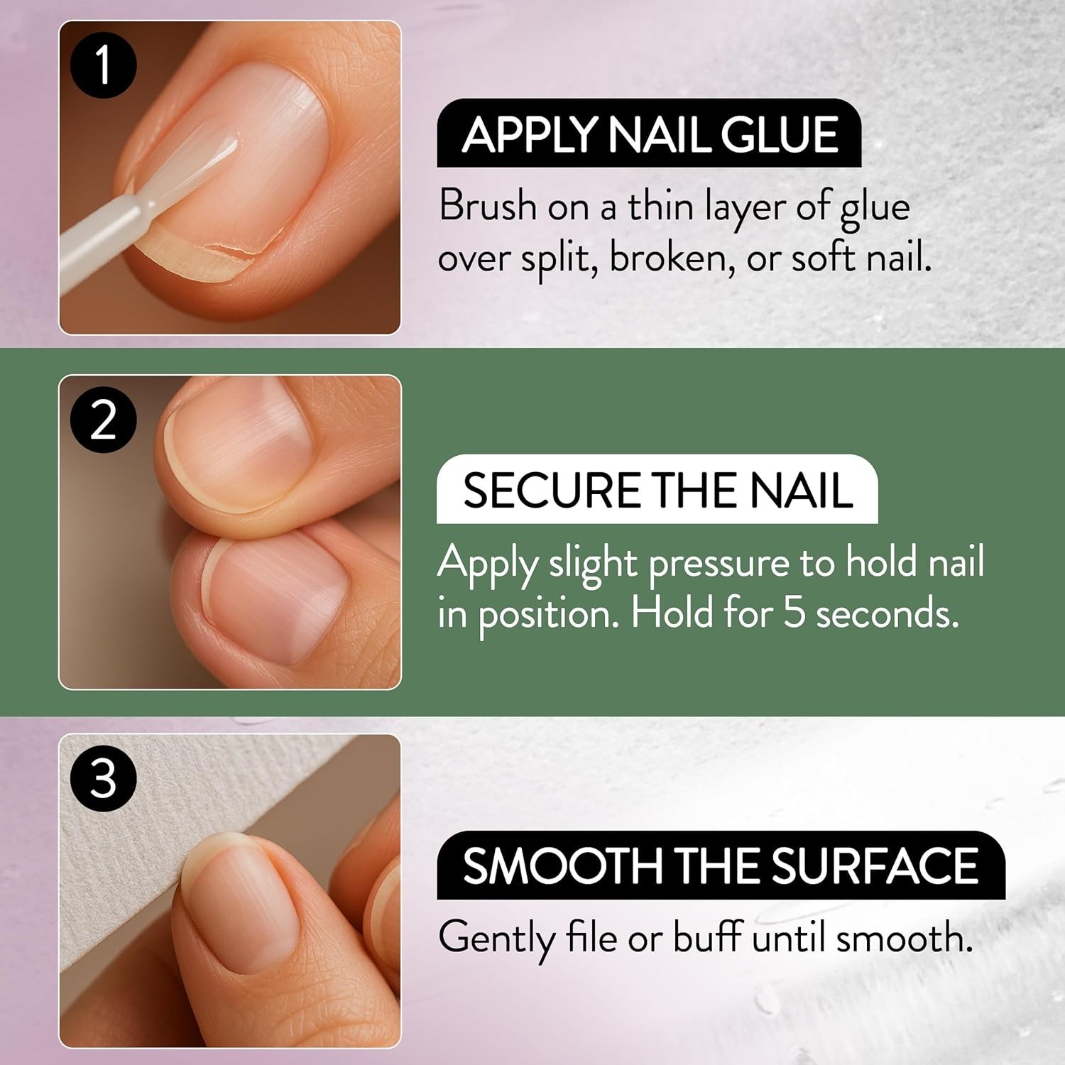 Cruelty-Free 5-Second Nail Glue for Acrylics & Press-Ons – 3 x 0.20 Fl Oz