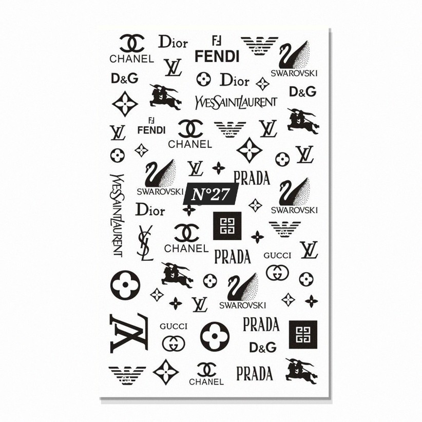 NWT NAIL ART DESIGN SELF-SEAL STICKERS LARGE SOLID BLACK ICONS N°27!