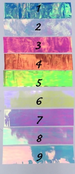 BROKEN GLASS Nail Foil 9 Colours NAILS Stickers Mirror Transfer Shimmer Effect