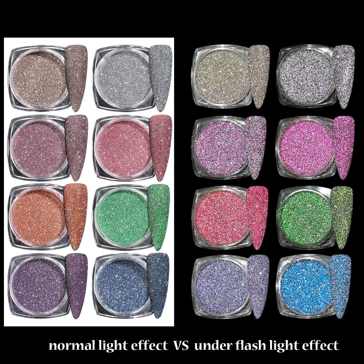 6 Jars Mermaid Chrome Nail Art Powder Aurora Mirror Holographic Manicure Glitter