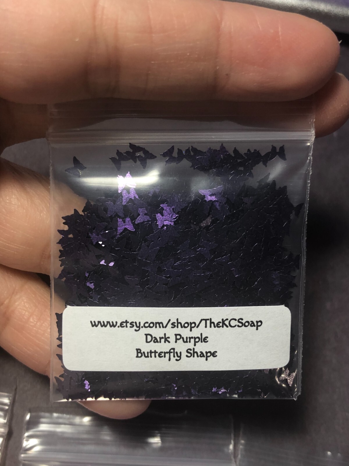50g Solvent Resistant BUTTERFLY SHAPE Glitter DARK PURPLE ART Nail Craft