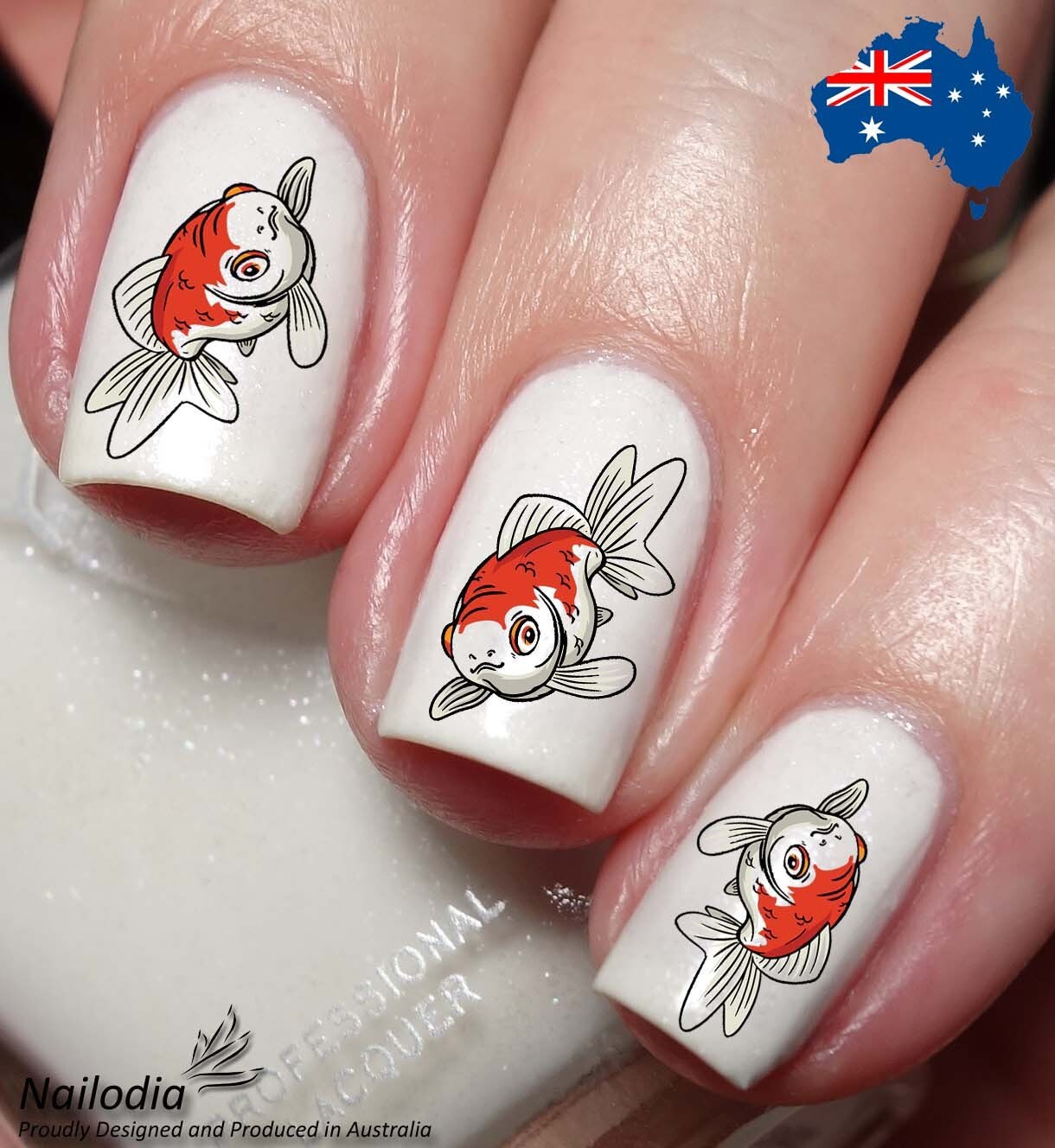 Goldfish Koi Nail Art Decal Sticker Water Transfer Slider